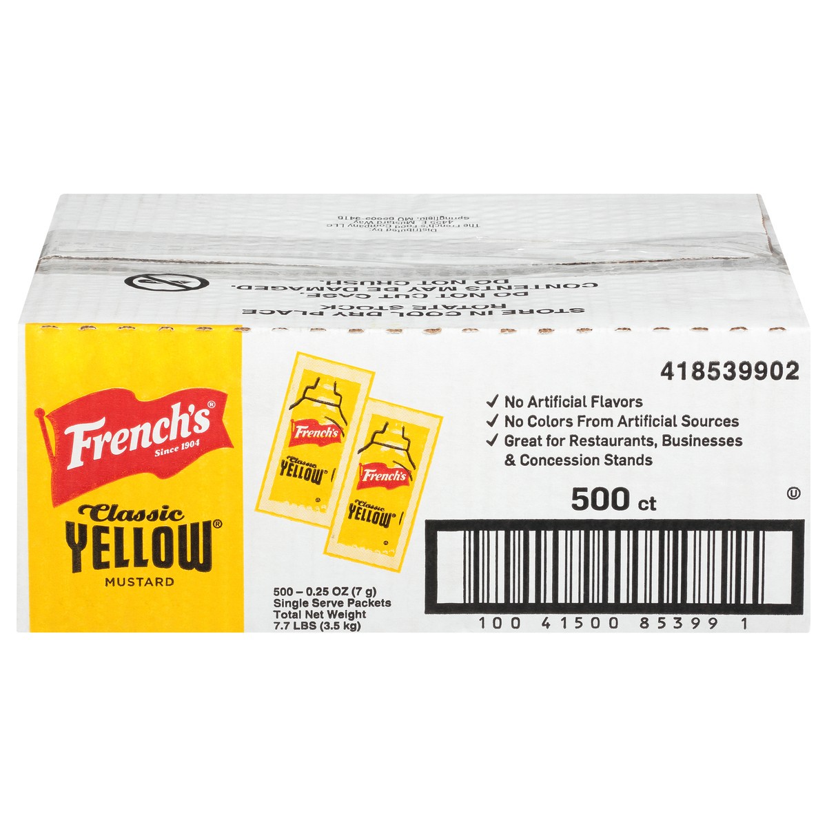 slide 6 of 14, French's Classic Yellow Mustard 500-0.25 oz. Packets, 7.7 lb