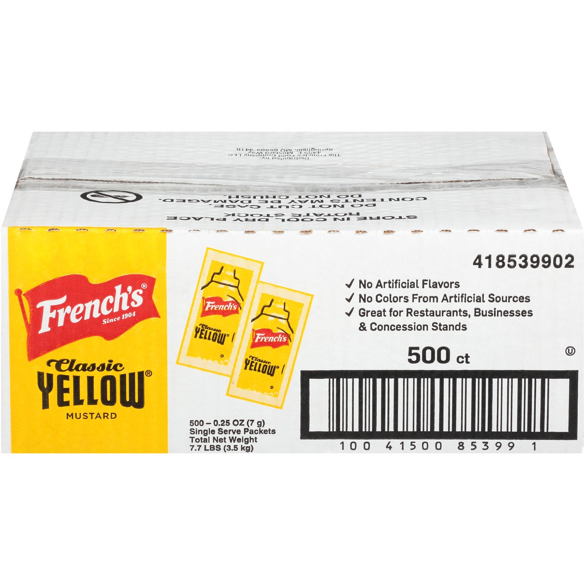 slide 1 of 14, French's Classic Yellow Mustard 500-0.25 oz. Packets, 7.7 lb