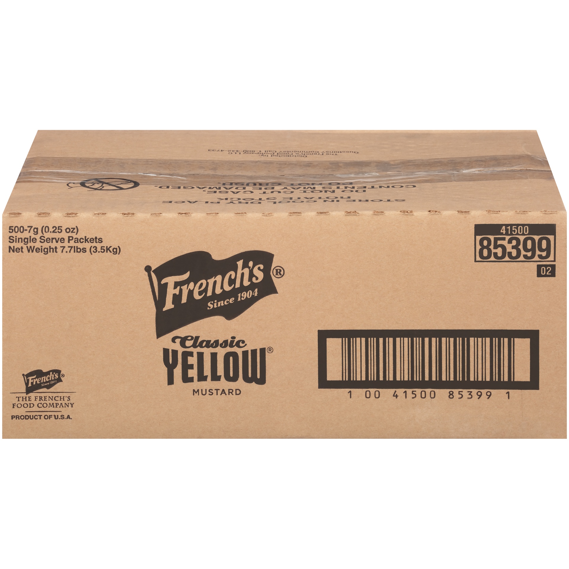 slide 1 of 1, French's Classic Yellow Mustard Single Serve Packets, 7 g