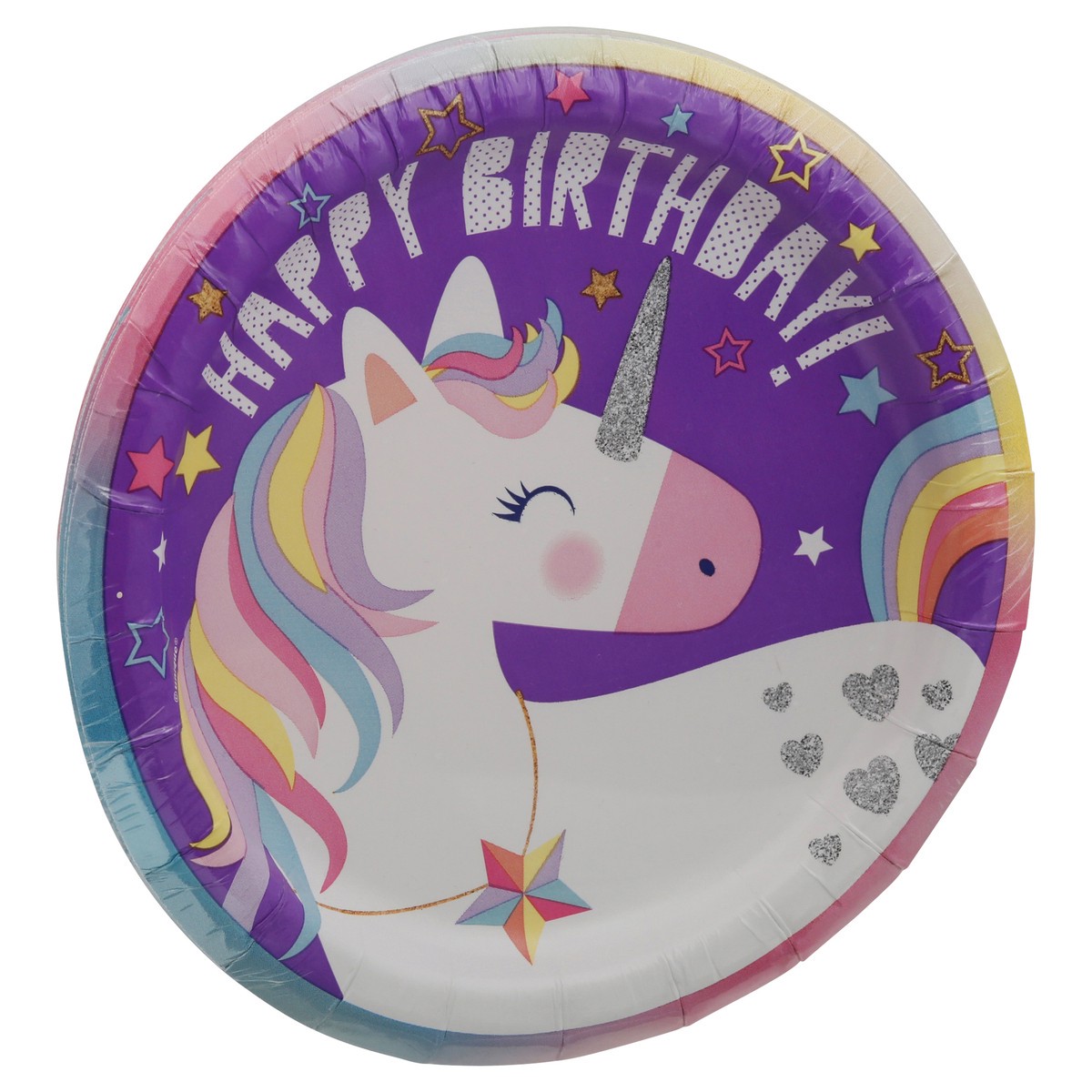 slide 8 of 9, Unique Unicorn 6-3/4 Inch Paper Plates 8 Count, 8 ct