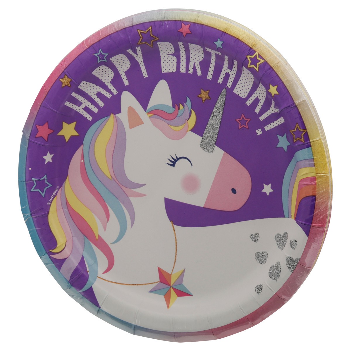 slide 2 of 9, Unique Unicorn 6-3/4 Inch Paper Plates 8 Count, 8 ct