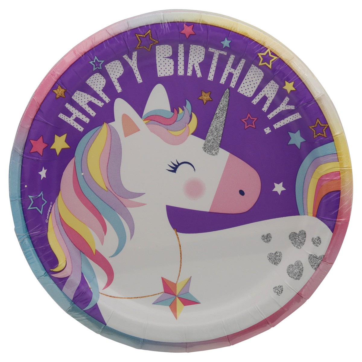 slide 6 of 9, Unique Unicorn 6-3/4 Inch Paper Plates 8 Count, 8 ct