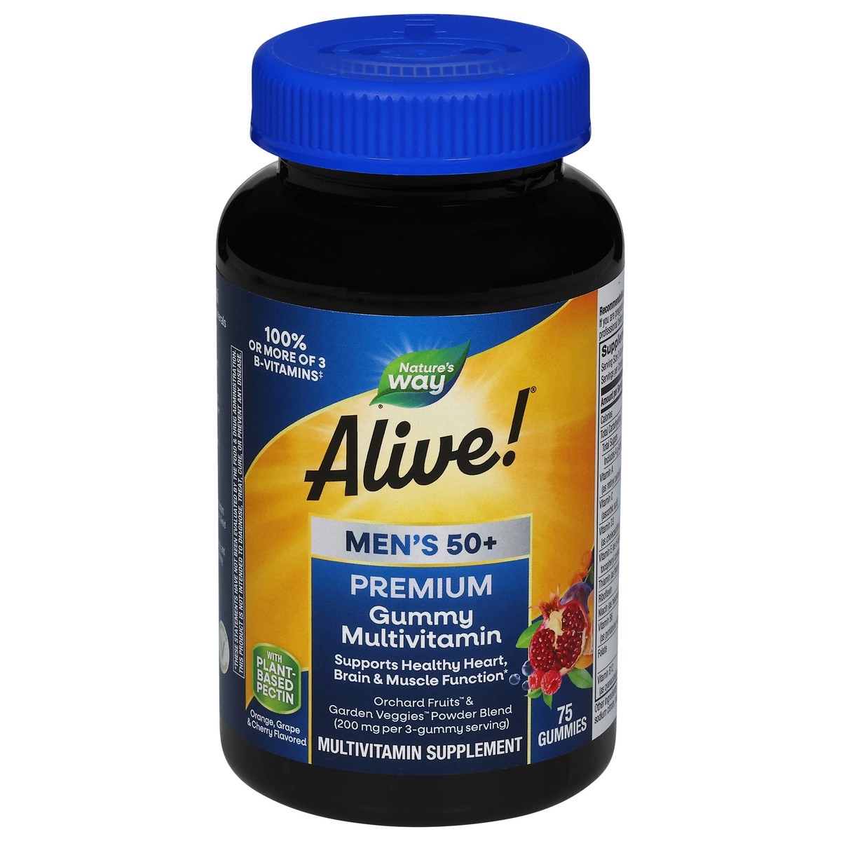 slide 1 of 4, Nature's Way Alive! Men's 50+ Premium Orange Grape & Cherry Flavored Multivitamin 75 Gummies, 75 ct