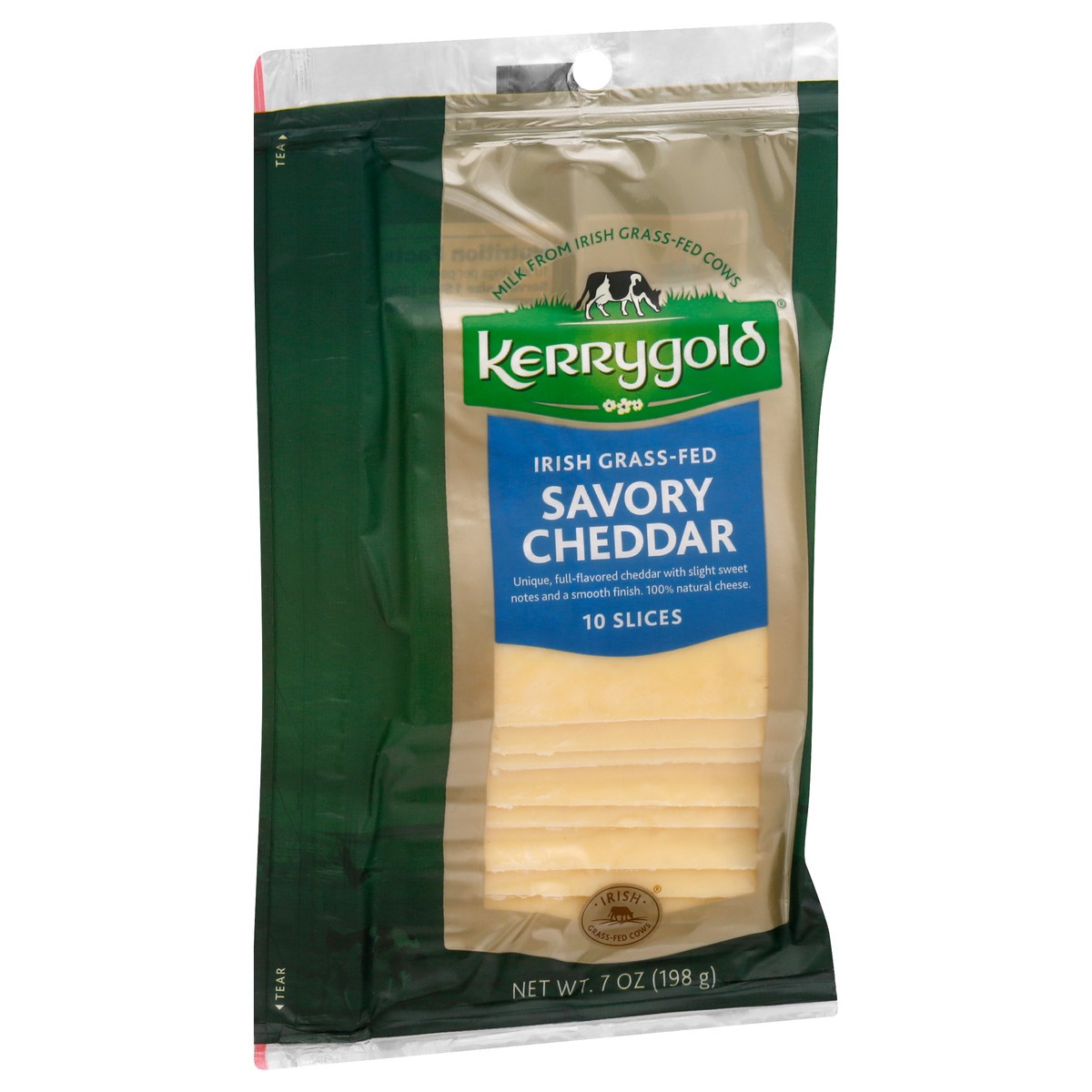 slide 3 of 9, Kerrygold Savory Cheddar Cheese Slice 10 ea, 10 ct