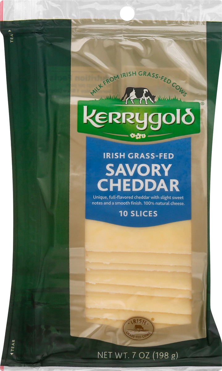 slide 9 of 9, Kerrygold Savory Cheddar Cheese Slice 10 ea, 10 ct