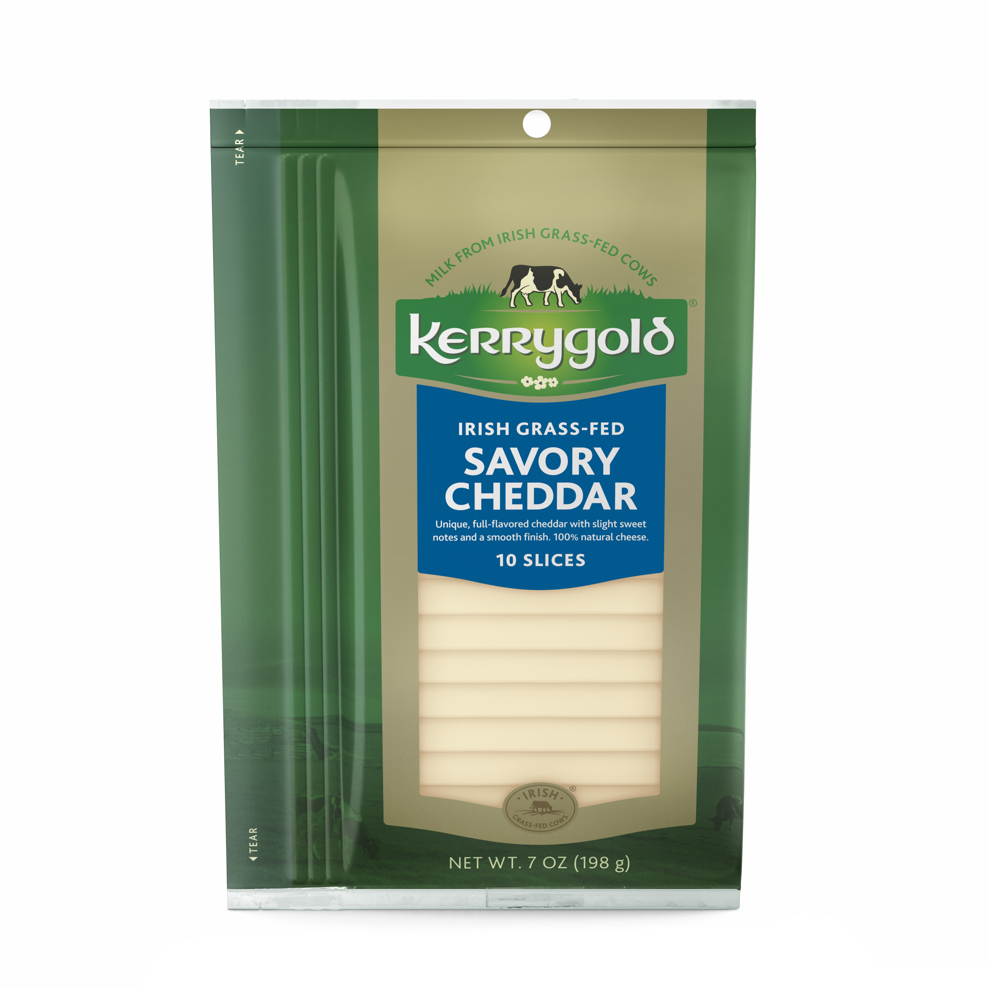 slide 1 of 9, Kerrygold Savory Cheddar Cheese Slice 10 ea, 10 ct