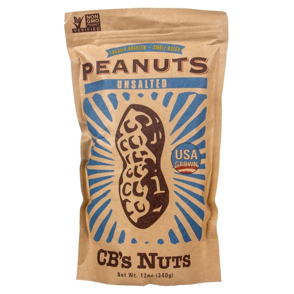 slide 1 of 1, Cbs Nuts Unsalted Roasted Peanuts, 12 oz