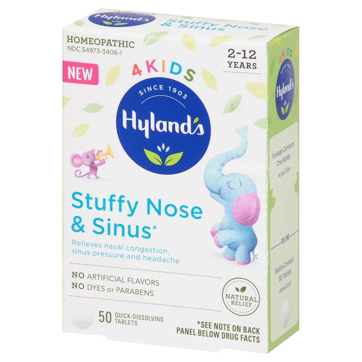 slide 11 of 12, Hyland's 4Kids Quick-Dissolving Tablets 2-12 Years Homeopathic Stuffy Nose & Sinus 50 ea, 50 ct