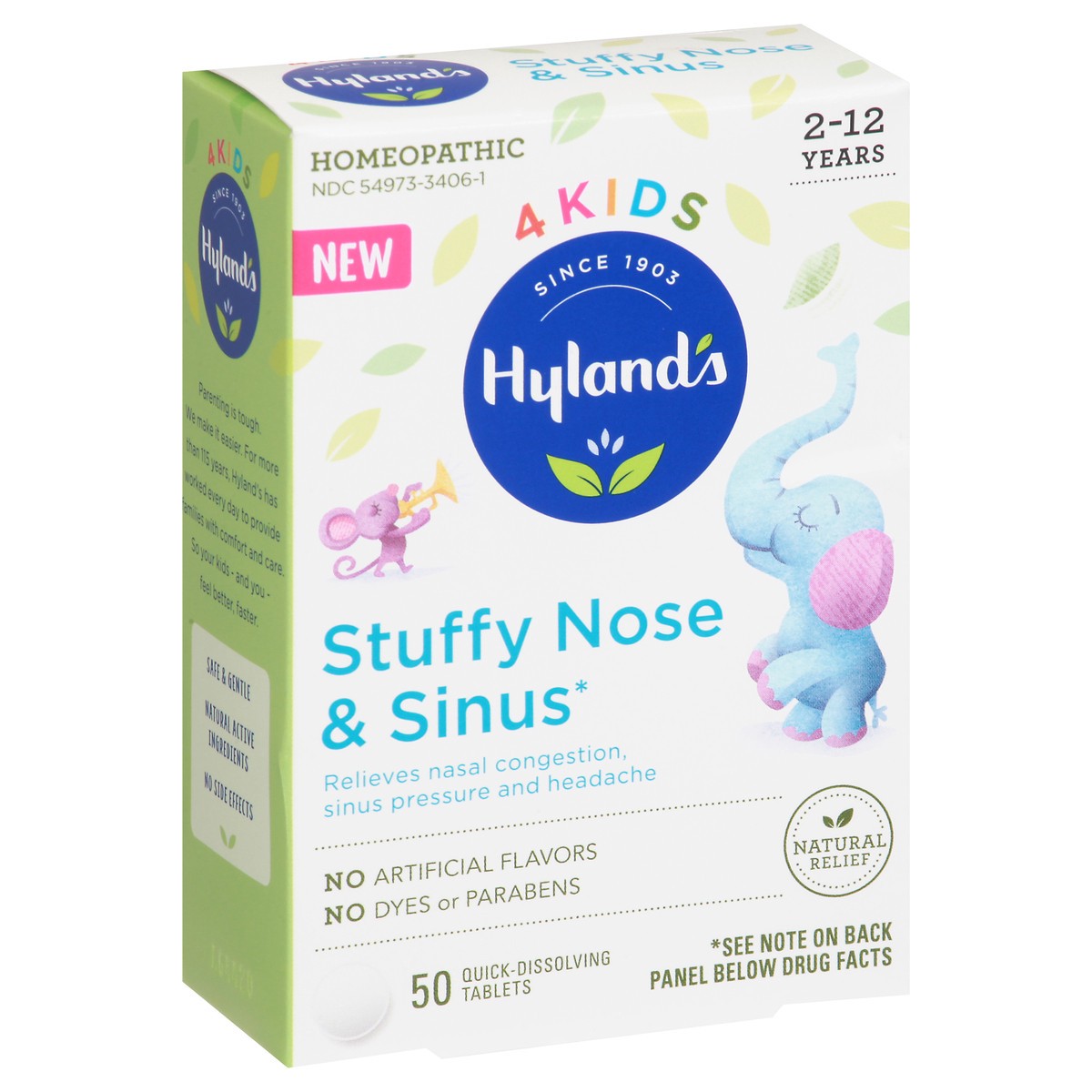 slide 9 of 12, Hyland's 4Kids Quick-Dissolving Tablets 2-12 Years Homeopathic Stuffy Nose & Sinus 50 ea, 50 ct