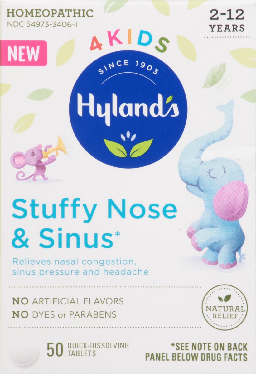 slide 6 of 12, Hyland's 4Kids Quick-Dissolving Tablets 2-12 Years Homeopathic Stuffy Nose & Sinus 50 ea, 50 ct