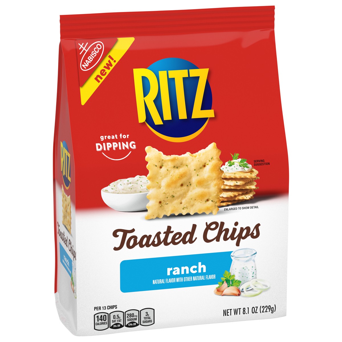 slide 7 of 9, RITZ Toasted Chips Ranch Crackers, 8.1 oz, 8.1 oz