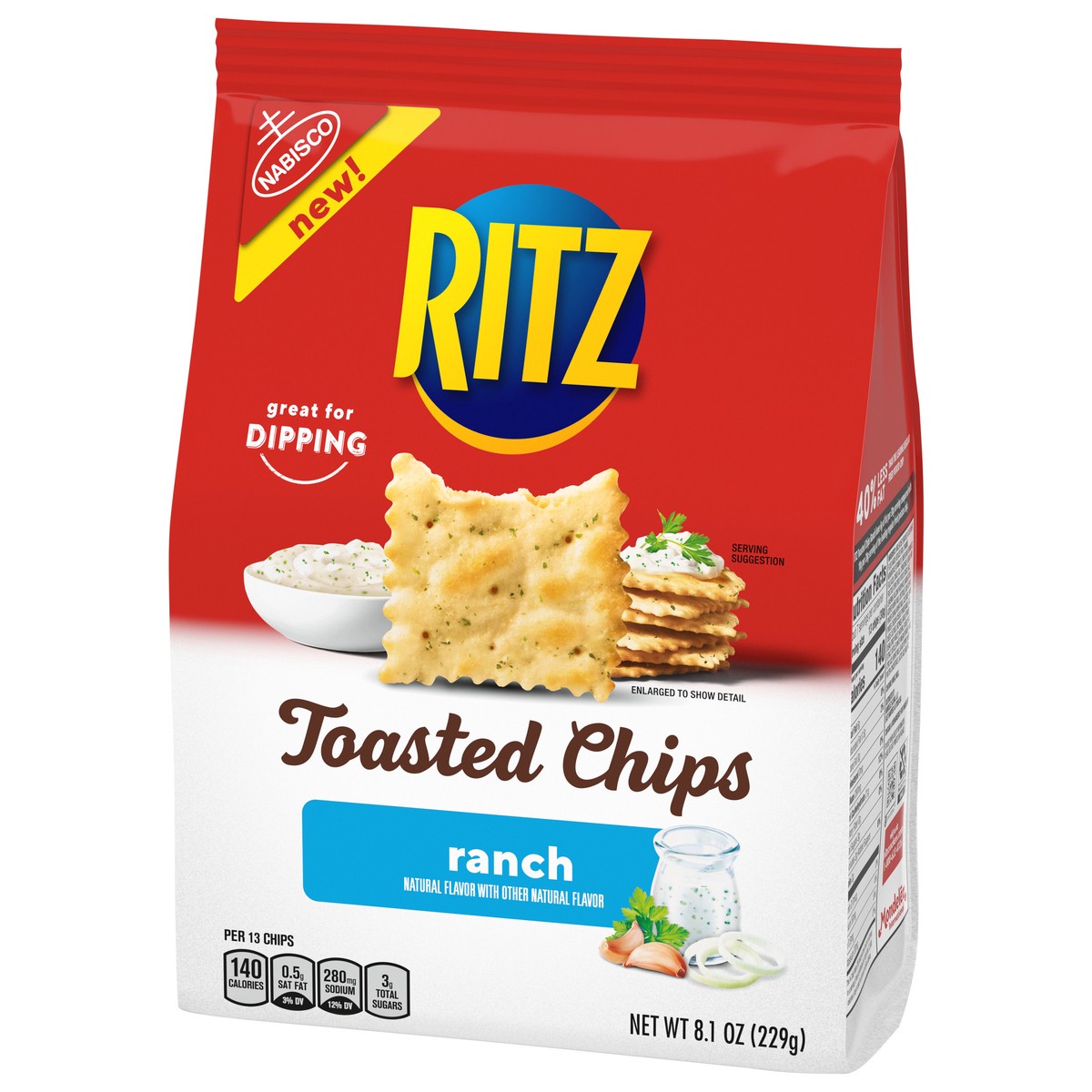 slide 5 of 9, RITZ Toasted Chips Ranch Crackers, 8.1 oz, 8.1 oz