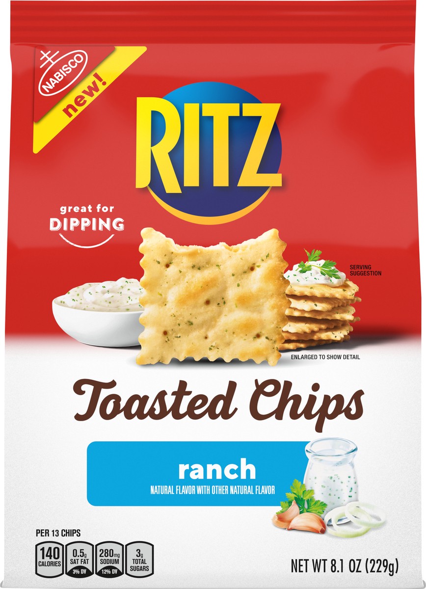 slide 9 of 9, RITZ Toasted Chips Ranch Crackers, 8.1 oz, 8.1 oz