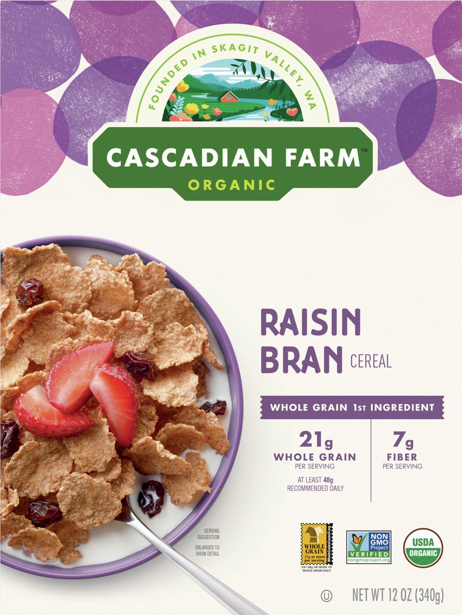 slide 3 of 13, Cascadian Farm Organic Raisin Bran Cereal, 12 oz, 12 oz