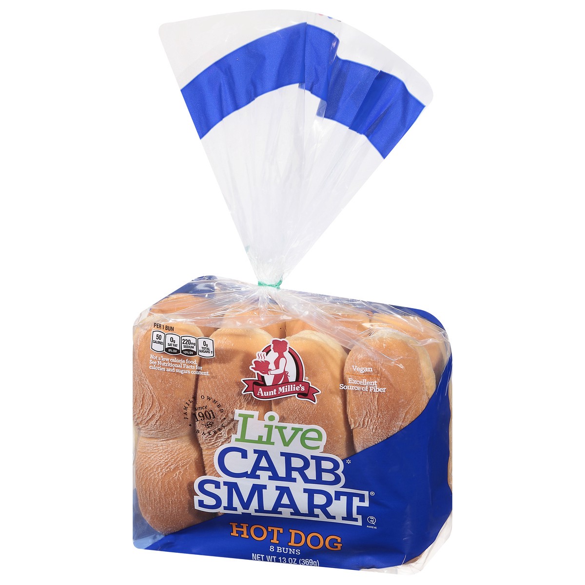 slide 4 of 9, Aunt Millie's Live Carb Smart Hot Dog Buns 8 ct, 8 ct