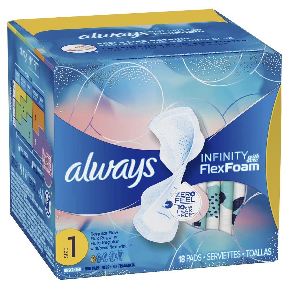 Always Always Infinity Size 1 Regular Flow Pads With Flex Foam | Shipt