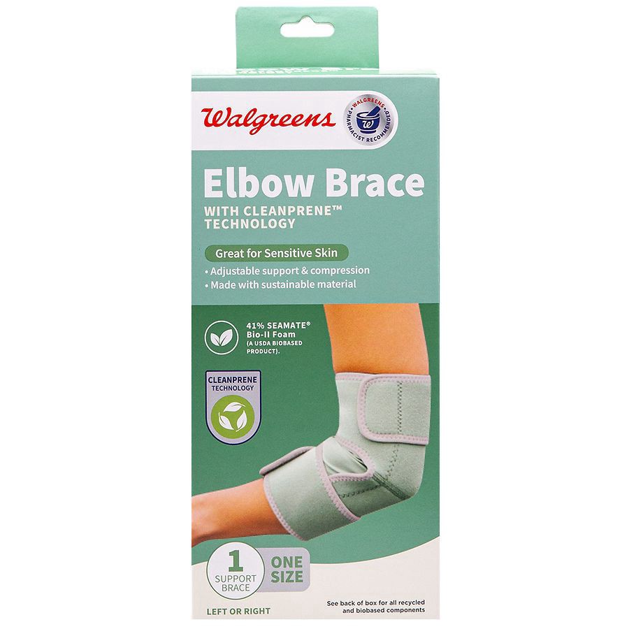 slide 1 of 4, Walgreens Cleanprene Elbow Brace One Size, 1 ct