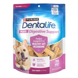 DentaLife Plus Digestive Support Chicken and Pumpkin Flavor Small/Medium Dog Dental Chews, 14.4 oz., Count of 19
