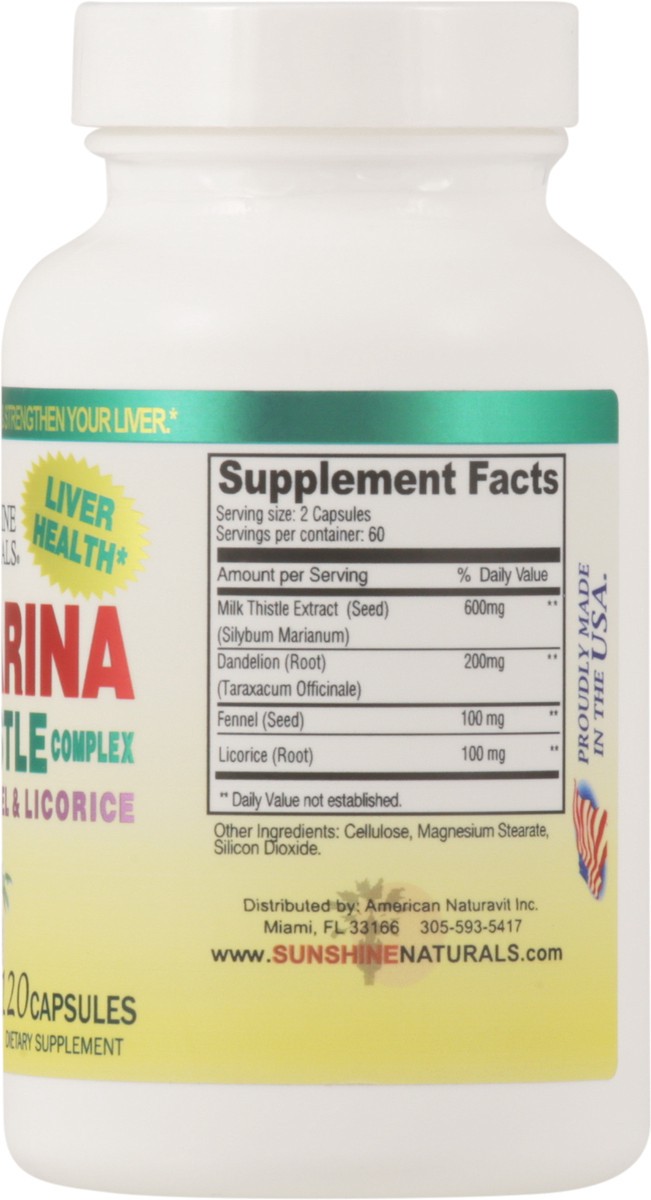 slide 13 of 13, Sunshine Naturals Milk Thistle Complex Supplement, 120 ct