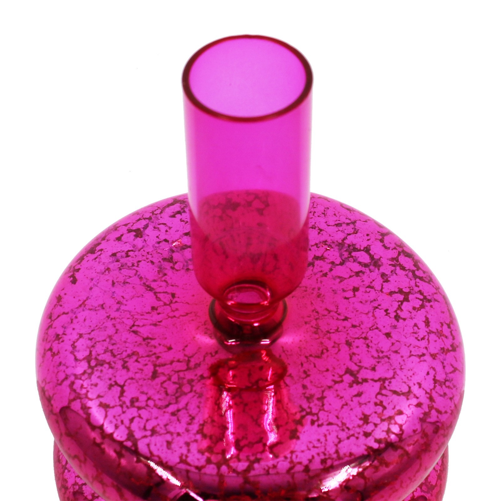 slide 2 of 3, 6" Dark Pink Mercury Glass Taper Candle Holder By Ashland, 4 in x 4 in x 6 in