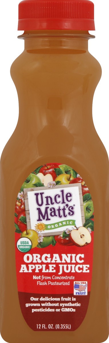 slide 1 of 4, Uncle Matt's Uncle Matts Juice Og2 Apple - 12 fl oz, 12 fl oz