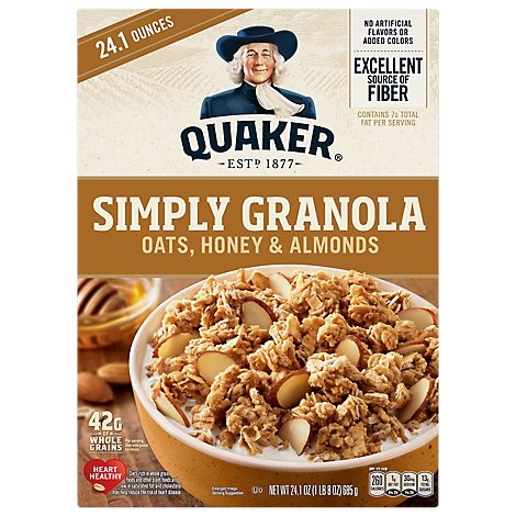 slide 1 of 1, Quaker Simply Granola Oats Honey Almonds, 24.1 oz