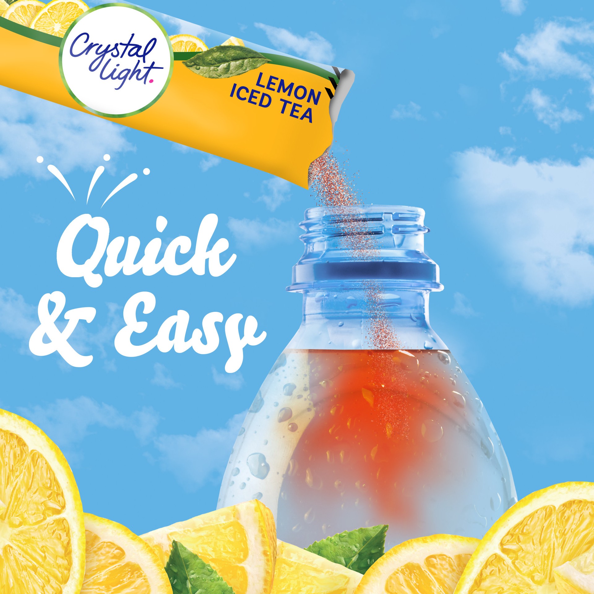 slide 3 of 5, Crystal Light Lemon Iced Tea Naturally Flavored Powdered Drink Mix, 10 ct On-the-Go-Packets, 10 ct