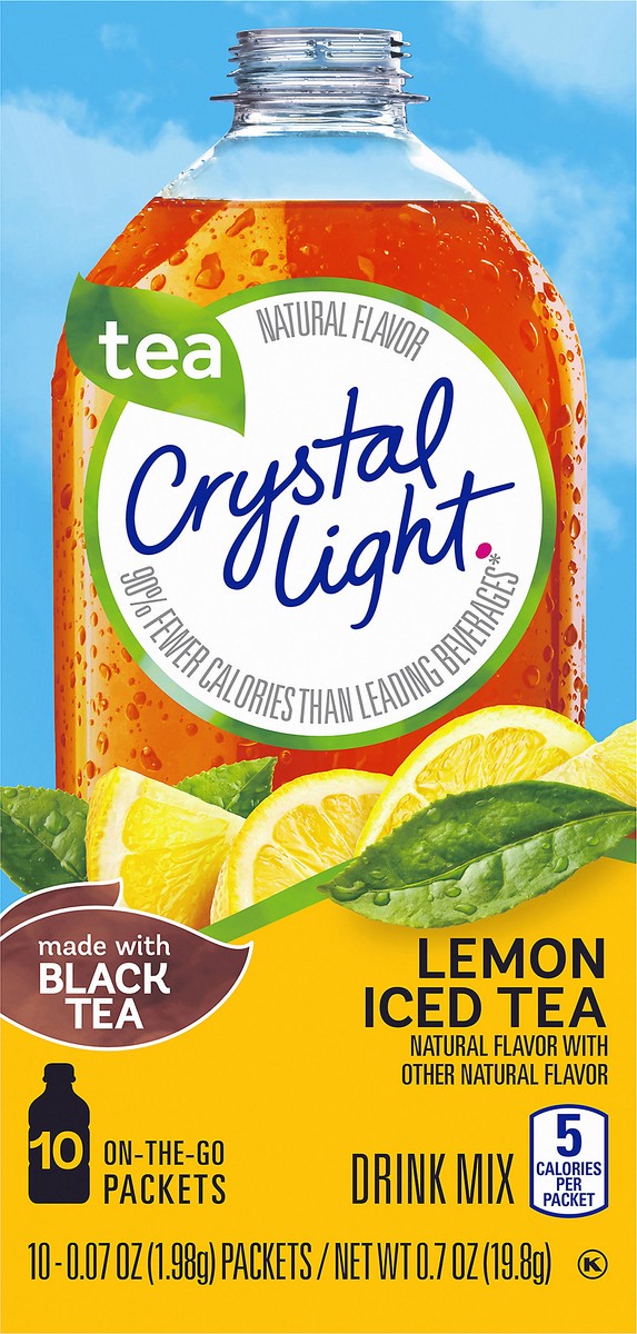 slide 1 of 5, Crystal Light Lemon Iced Tea Powdered Drink Mix, 10 ct - 0.7 oz Packets, 0.7 oz