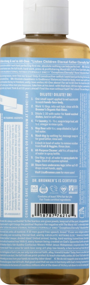 slide 4 of 9, Dr. Bronner's Baby 18-in-1 Hemp Pure-Castile Unscented Soap 16 fl oz, 16 oz