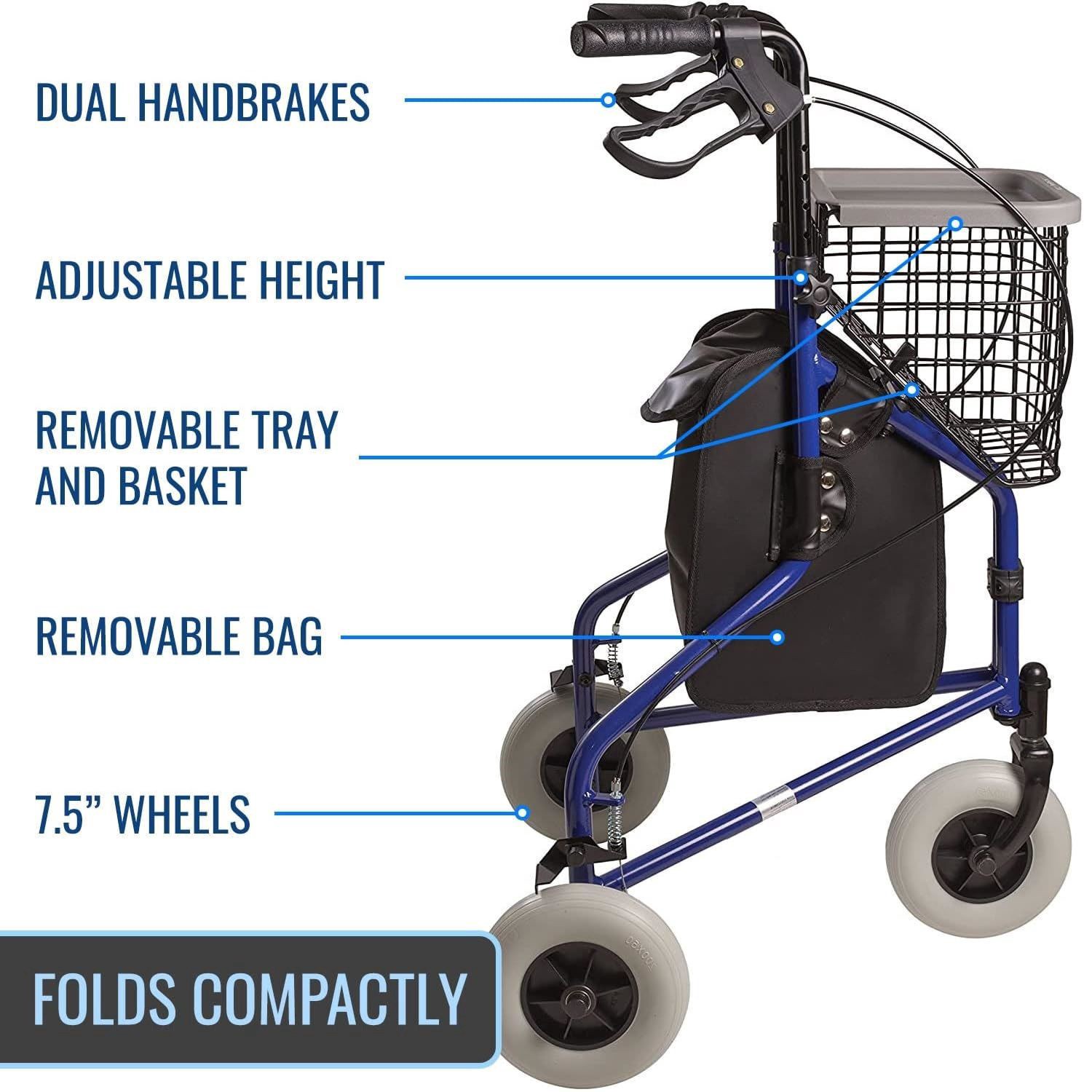 slide 4 of 4, Dmi 3 Wheel Rollator, 1 ct