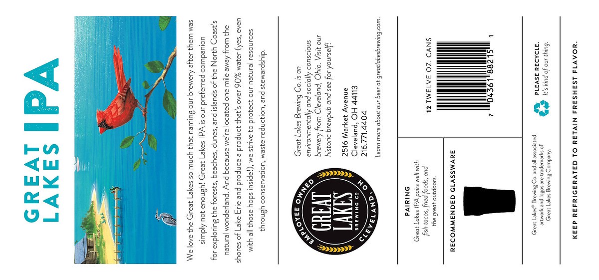 slide 4 of 7, Great Lakes Brewing Co. Great Lakes Midwest IPA 12 - 12oz Can, 144 oz