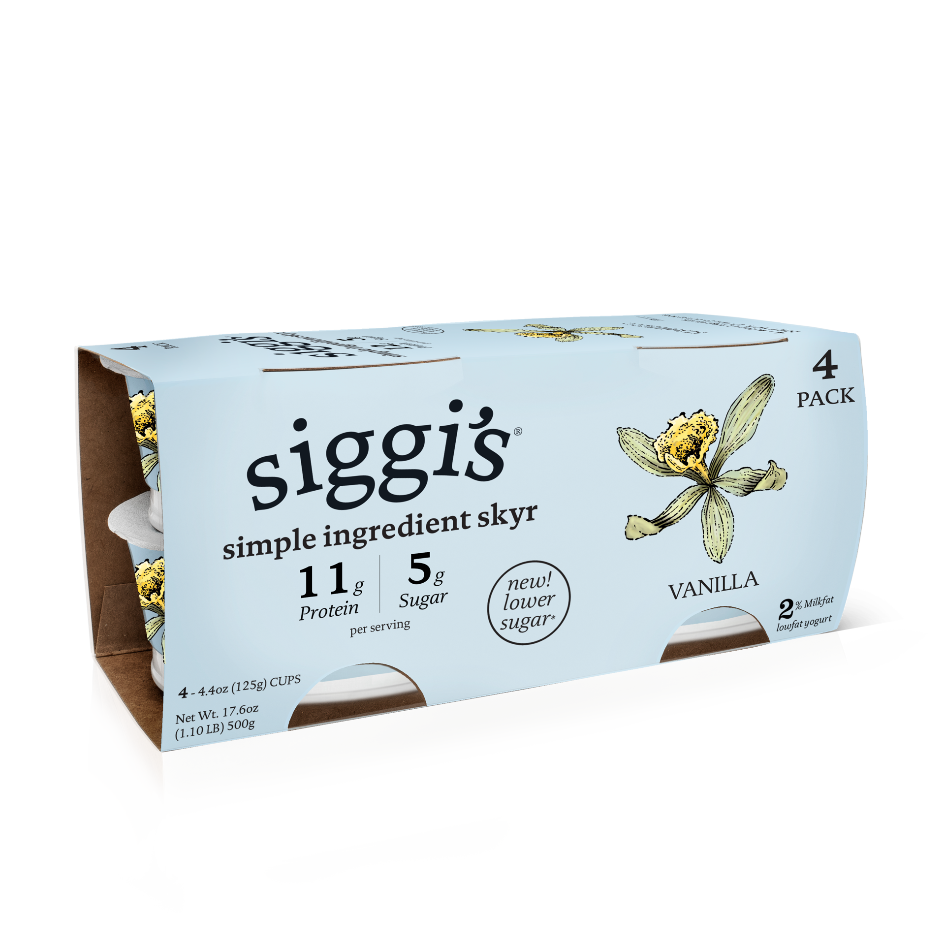 slide 1 of 3, Siggi's Siggis Vanilla Lowfat Yogurt 4Pk, 17.6 oz