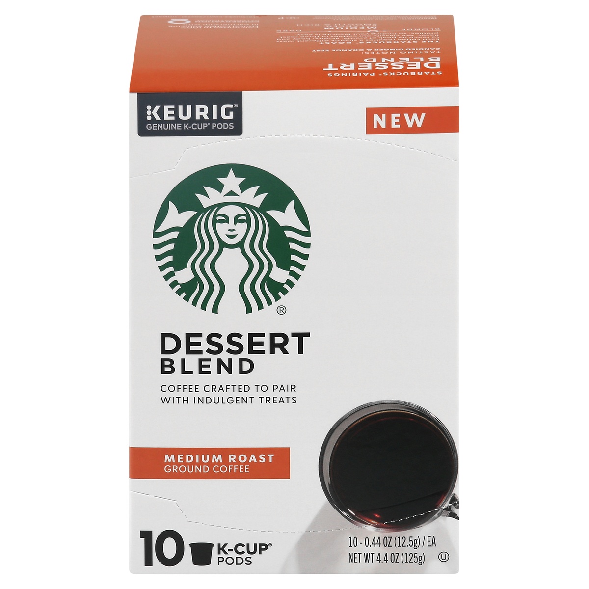 slide 1 of 7, Starbucks Dessert Blend Medium Roast Ground Coffee K-Cup Pods Ea. - 4.4 oz, 4.4 oz