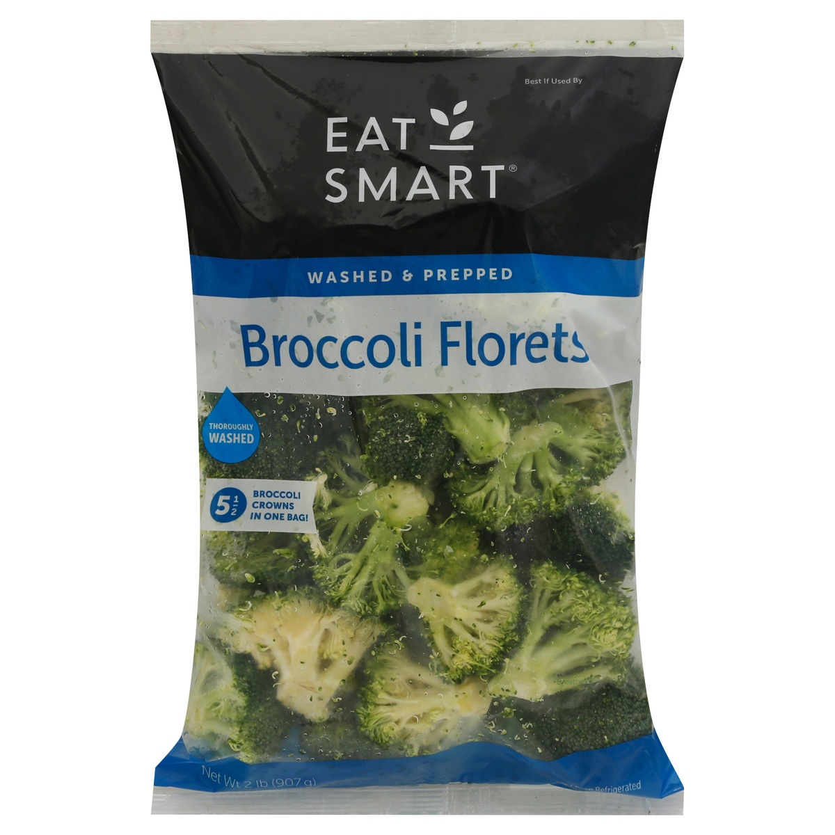 slide 1 of 1, Eat Smart Broccoli Florets Bag, 2 lb