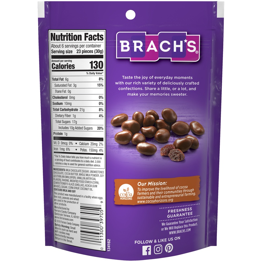 slide 2 of 2, Brach's Chocolate Covered Raisins, 6 oz