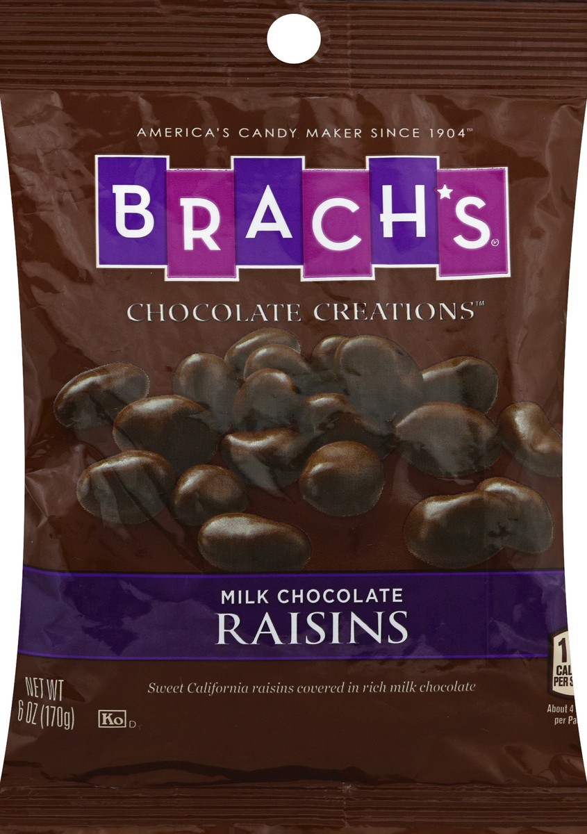 slide 5 of 6, Brach's Chocolate Covered Raisins, 6 oz