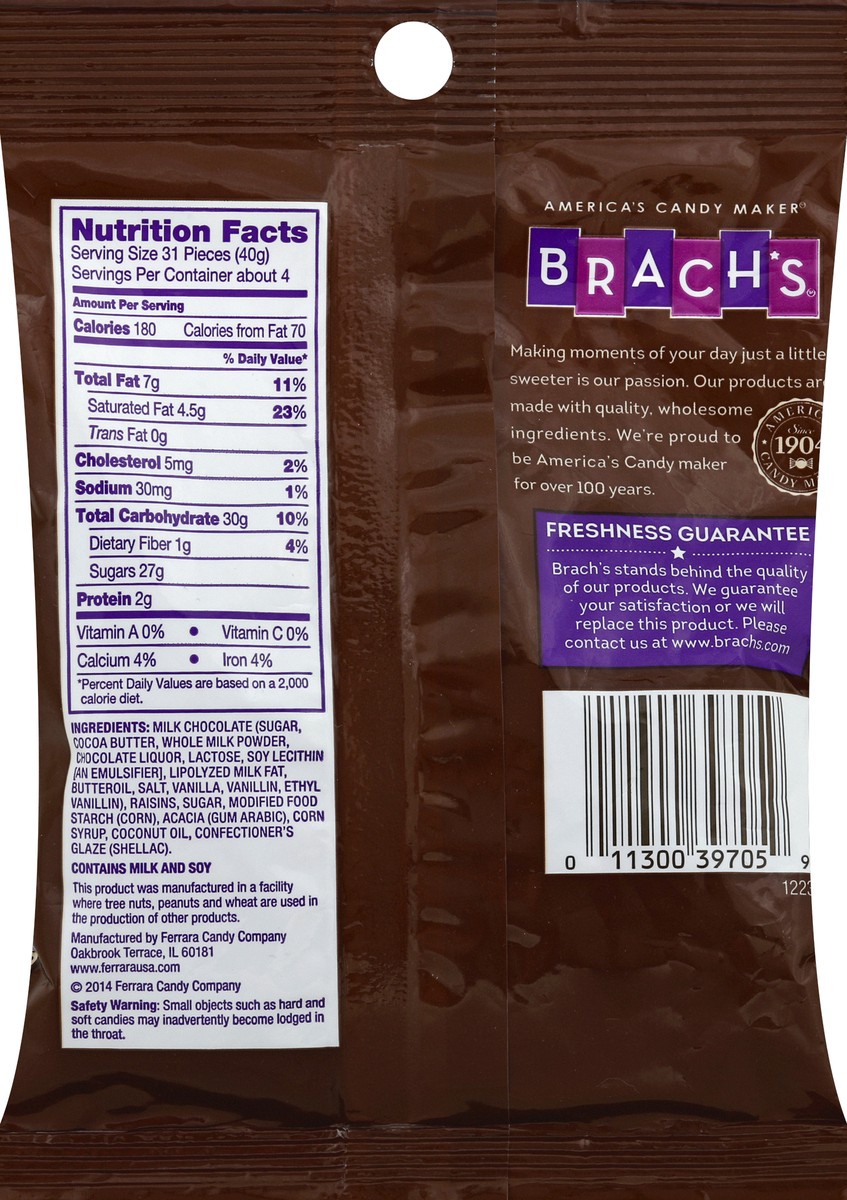 slide 6 of 6, Brach's Chocolate Covered Raisins, 6 oz