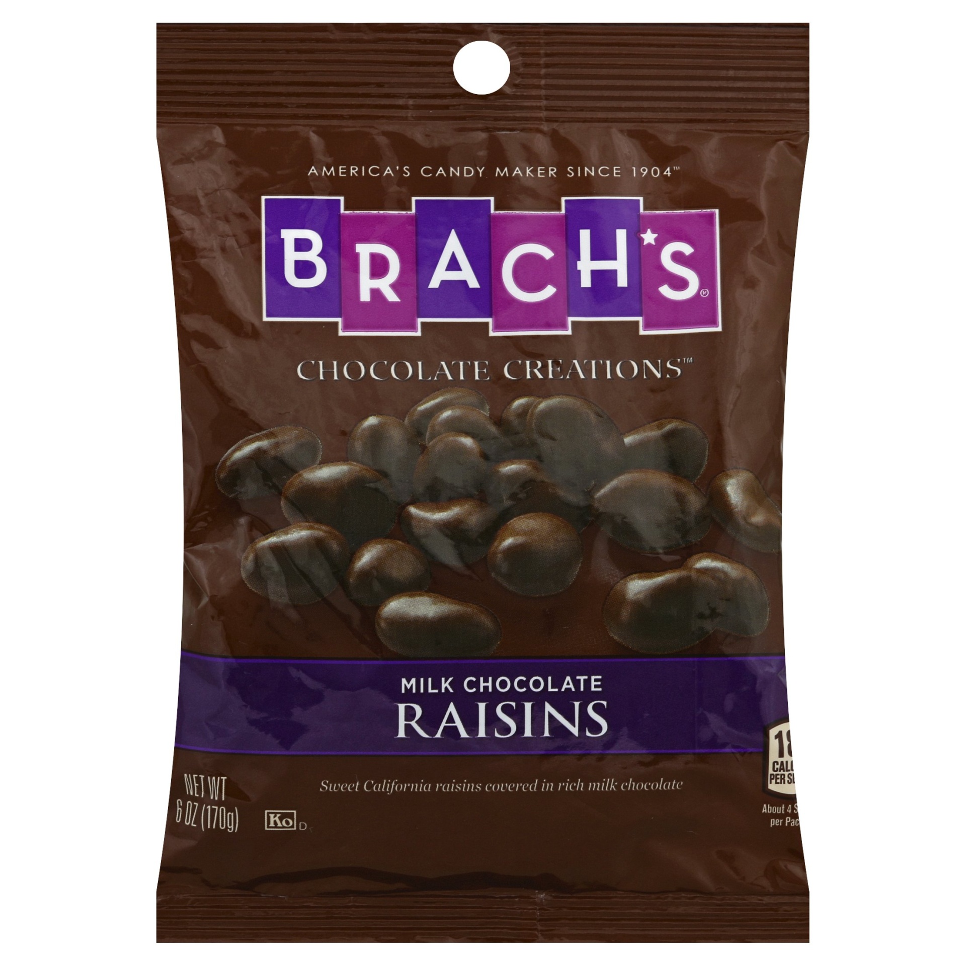 slide 1 of 2, Brach's Chocolate Covered Raisins, 6 oz
