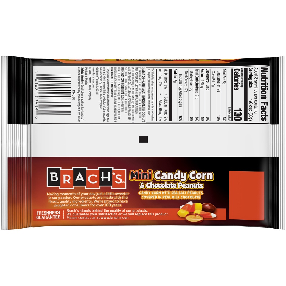 slide 2 of 2, Brach's Mini Candy Corn & Chocolate Peanuts, 9 oz
