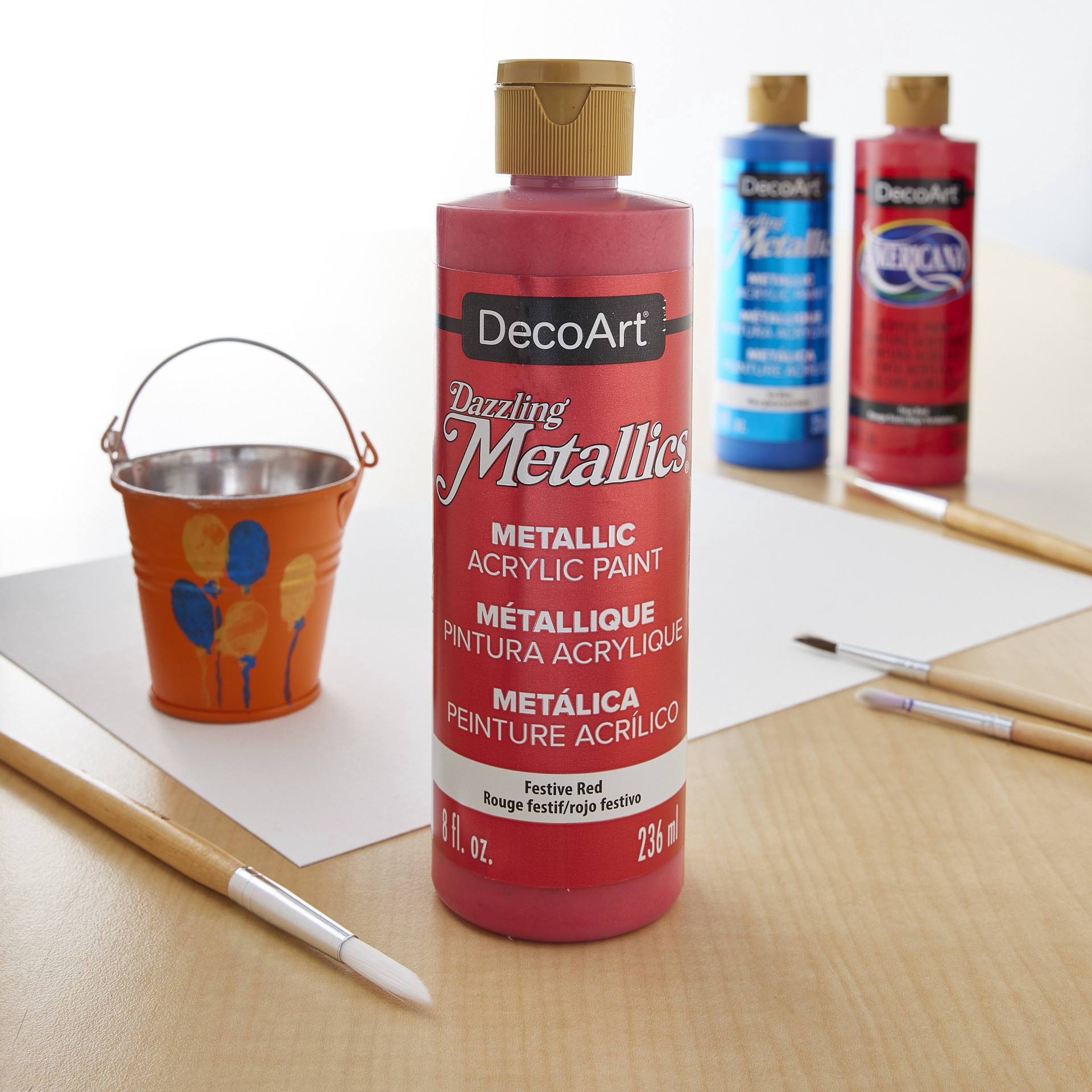 slide 2 of 2, Decoart Dazzling Metallics Acrylic Paint, 8 fl oz
