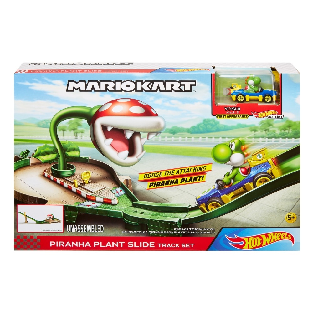 slide 1 of 1, Mattel Hot Wheels Mario Kart Piranha Plant Slide Track Set, 1 ct