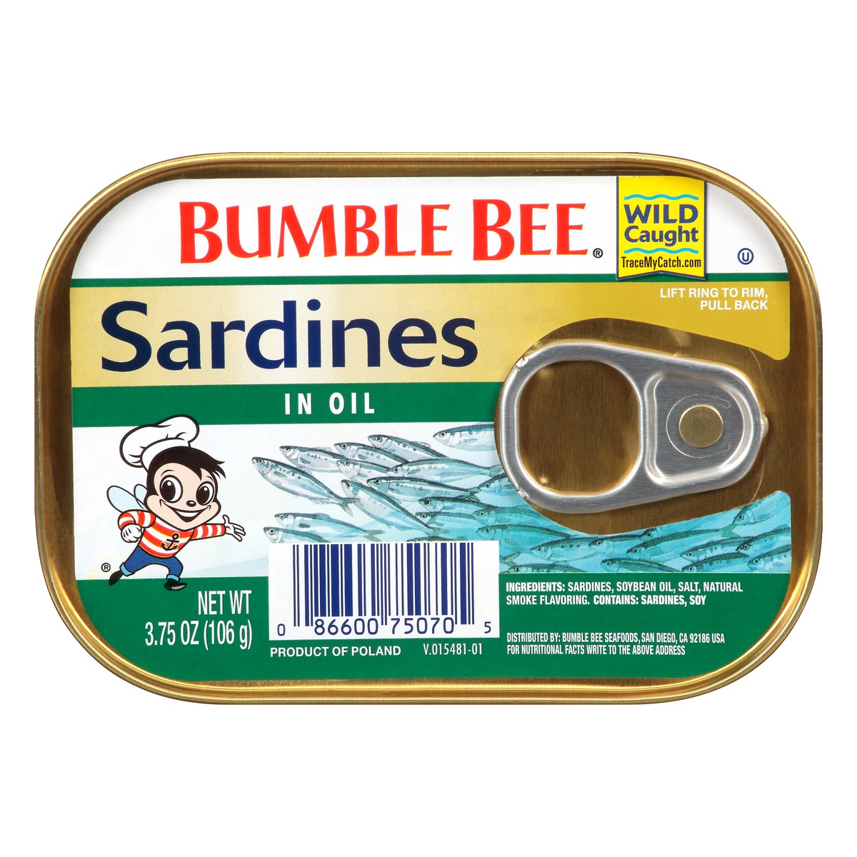 slide 1 of 7, Bumble Bee Sardines In Oil, 3.75 oz