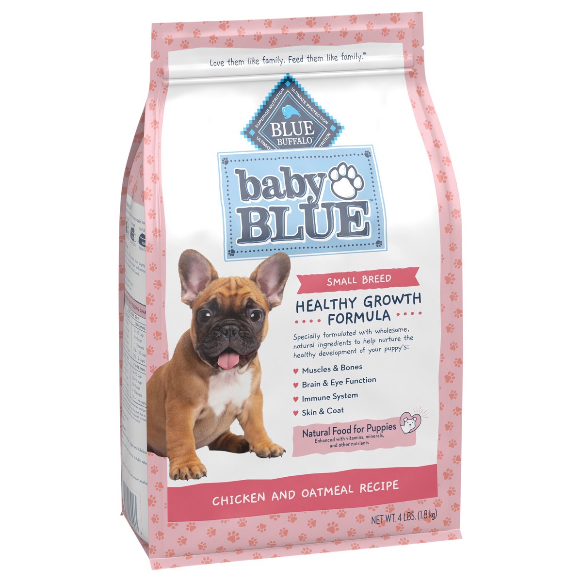 slide 2 of 4, Blue Buffalo Baby BLUE Natural Small Breed Puppy Dry Dog Food\, Healthy Growth Formula with DHA\, Chicken and Oatmeal Recipe\, 4-lb Bag, 4 lb