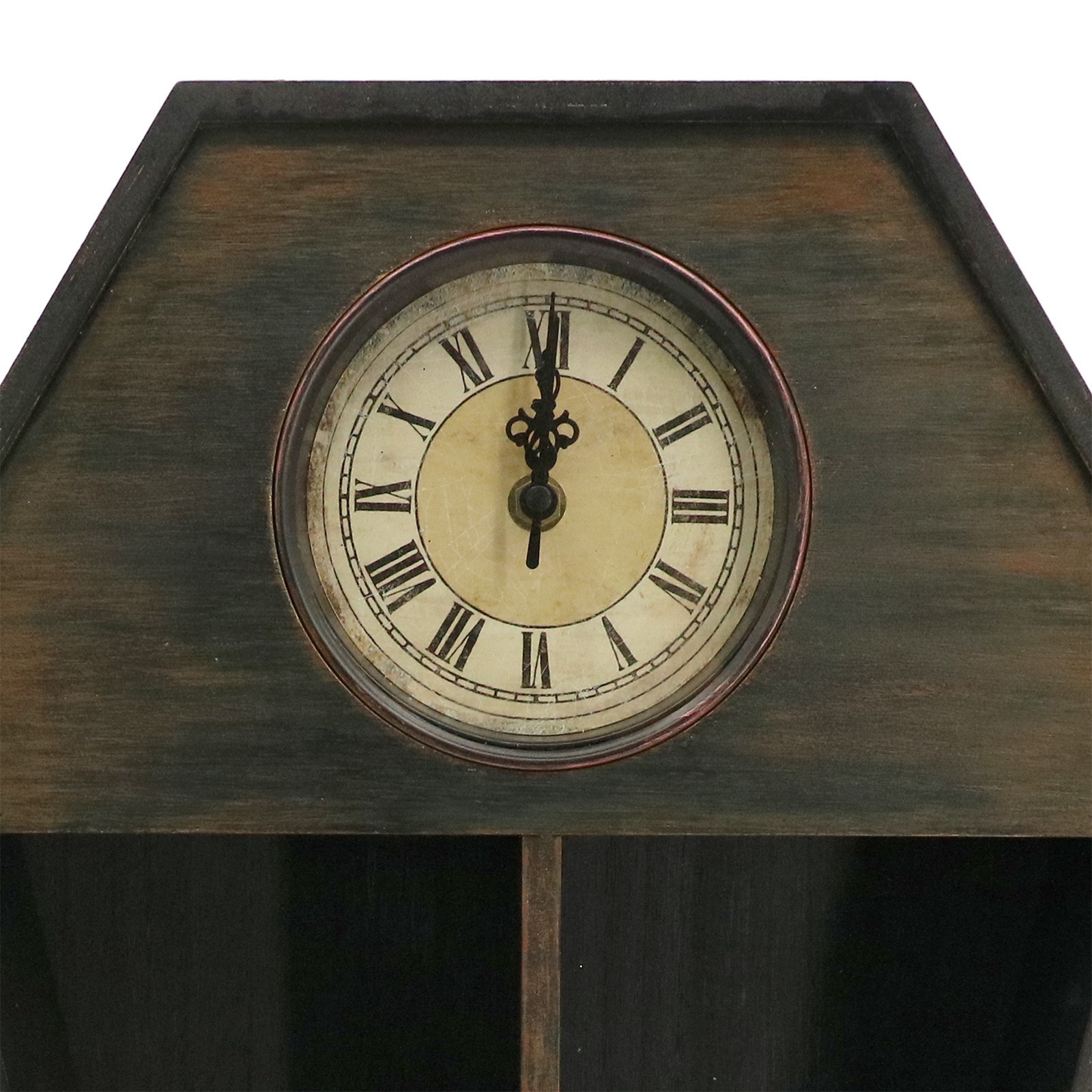 slide 3 of 3, 18" Weathered Coffin Tabletop Shelf With Clock By Ashland, 18 in