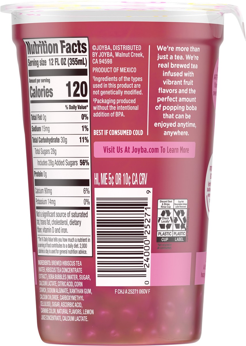 slide 3 of 7, JOYBA Cherry Hibiscus Tea Bubble Tea 12 fl oz, 1 ct