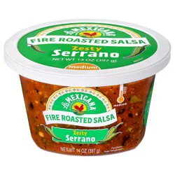 La Mexicana Fire Roasted Zesty Serrano Salsa 14 oz