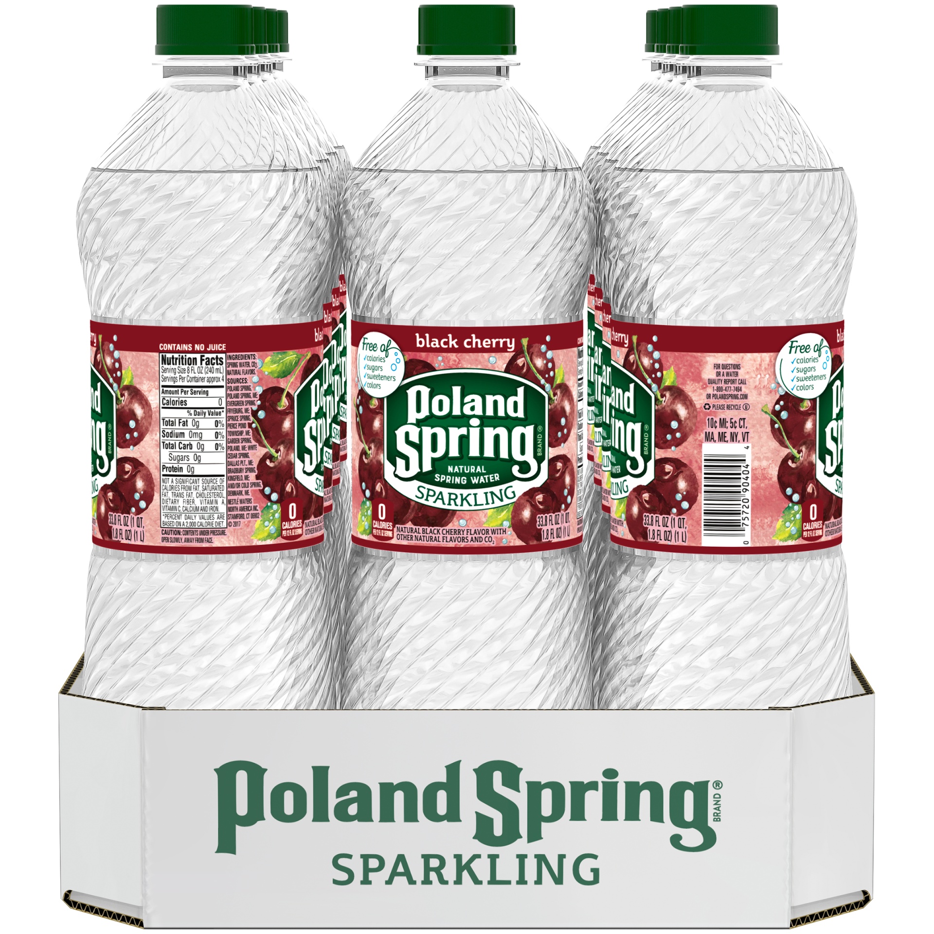 slide 2 of 6, Poland Spring Black Cherry Sparkling Water, 12 ct; 33.8 fl oz