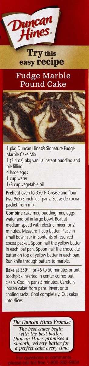 slide 4 of 5, Duncan Hines Fudge Marble Cake Mix, 16.5 oz