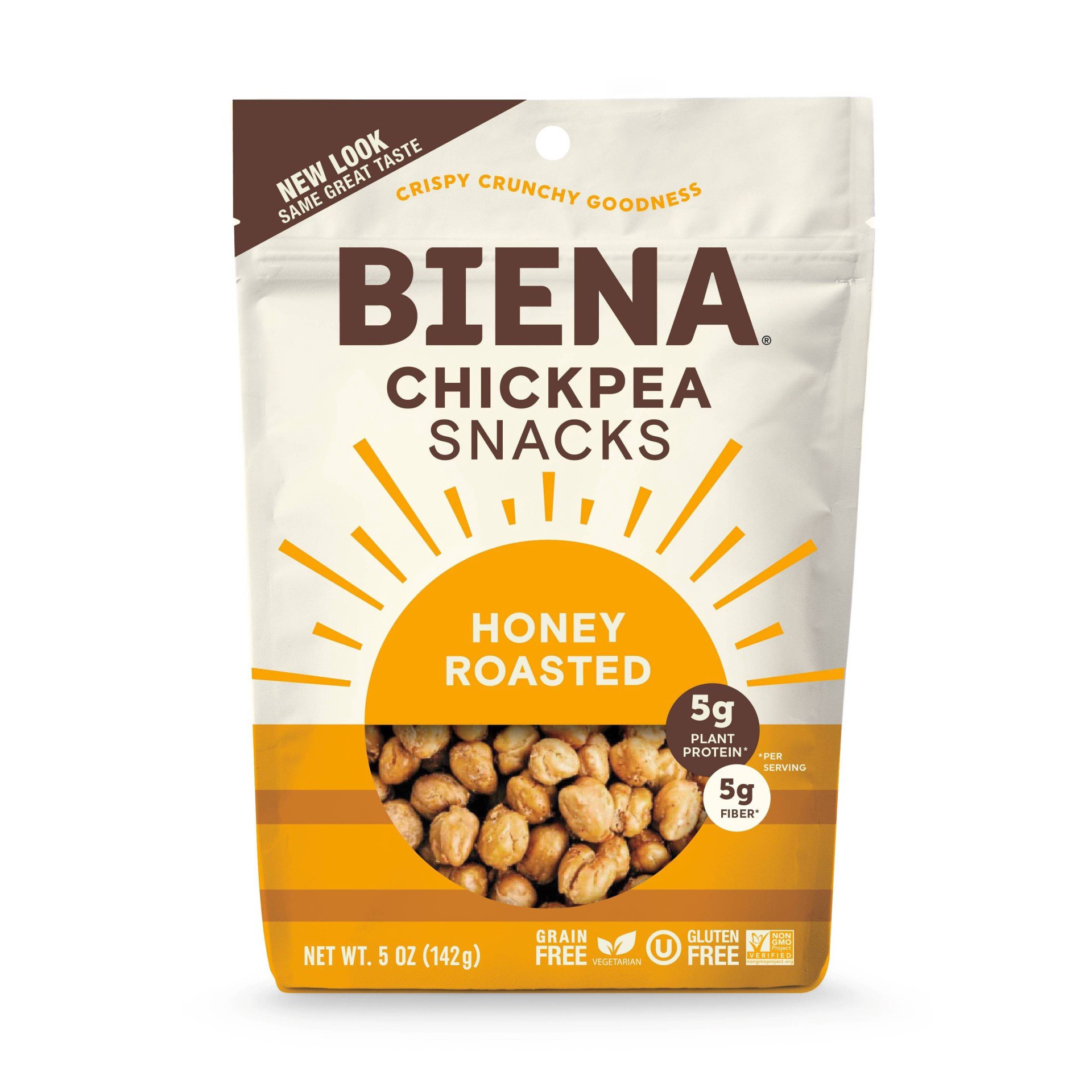 slide 1 of 13, Biena Honey Roasted Chickpea Snacks, 5 oz