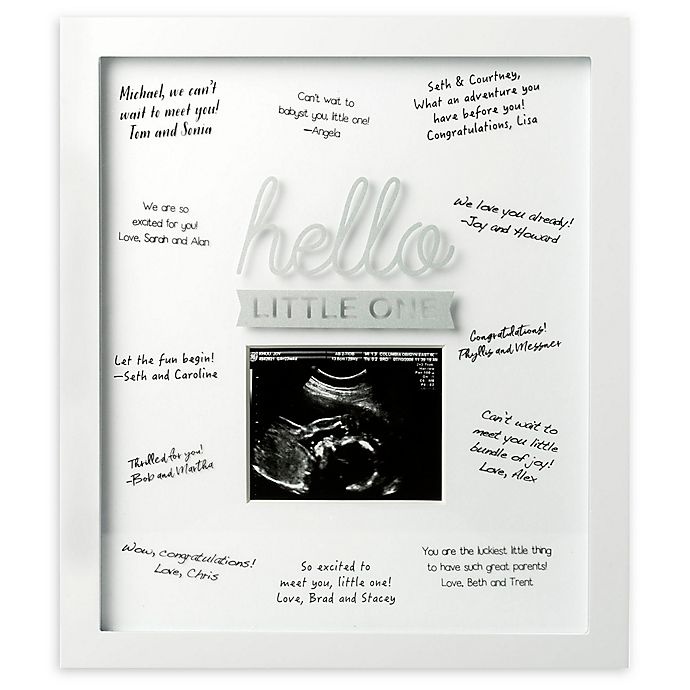 slide 1 of 4, Pearhead Hello Little One'' Guest Signature Sonogram Frame - White'', 1 ct